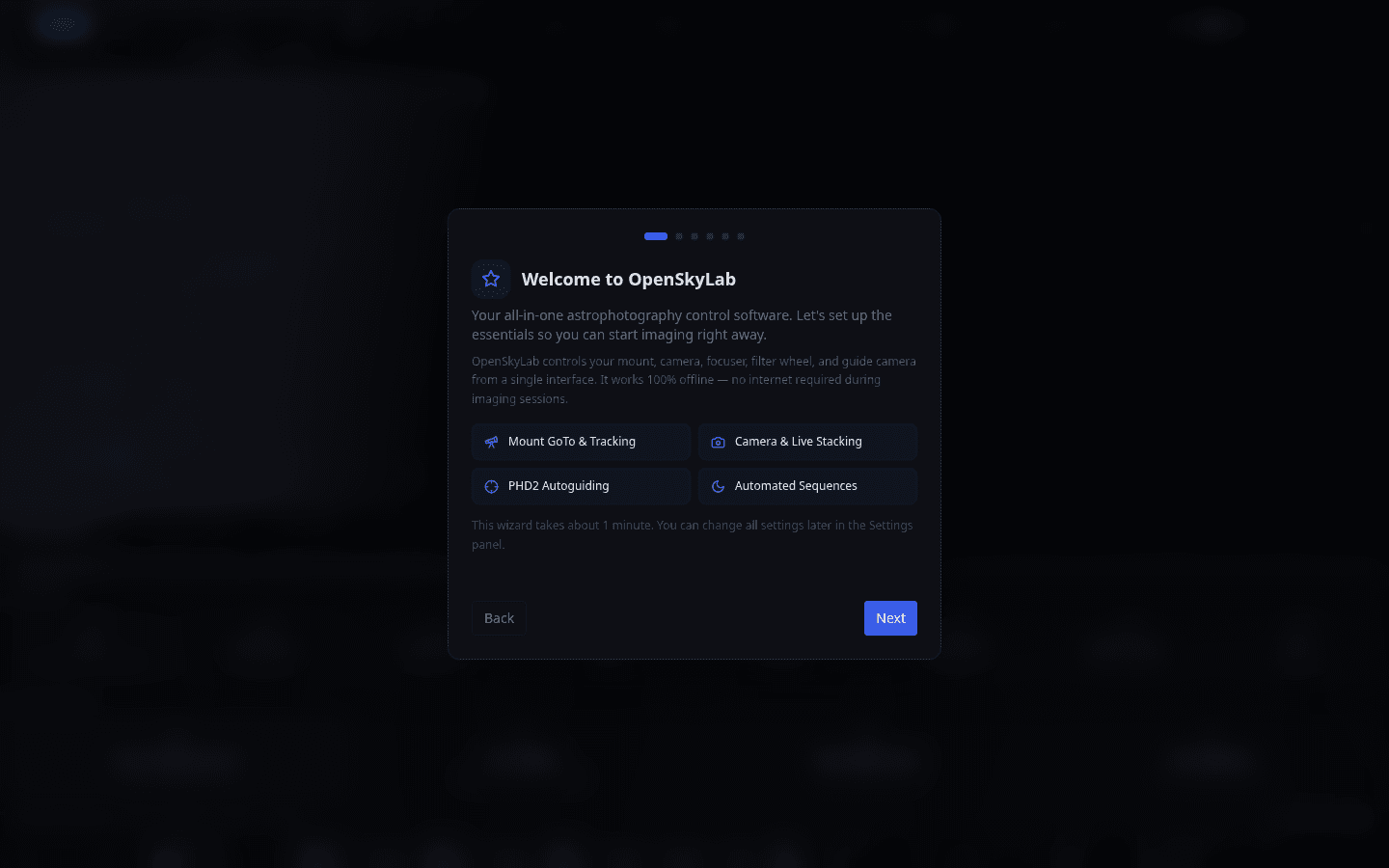 Screenshot: Welcome Screen